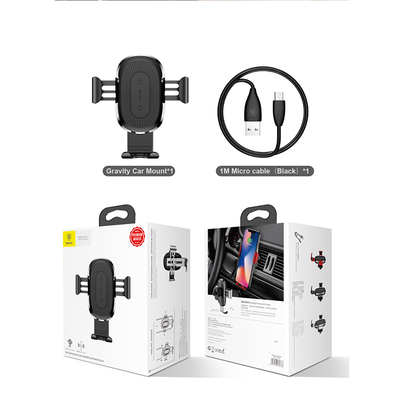 Фото Автодержатель с БЗУ Baseus Gravity Wireless Air Vent (WXYL) в магазине vchehle.ua