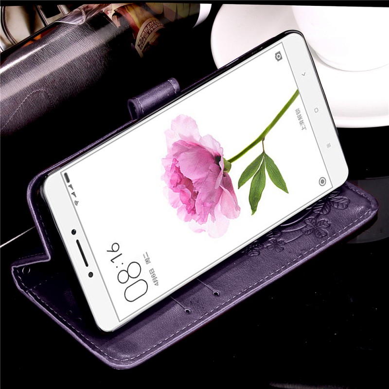 Фото Кожаный чехол (книжка) Four-leaf Clover с визитницей для Xiaomi Mi 6 в магазине vchehle.ua