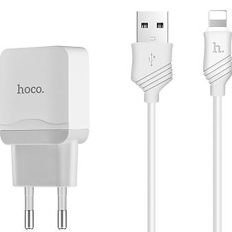 МЗП HOCO C22A USB Charger 2.4A (+ кабель Lightning)