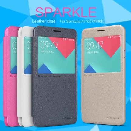 Шкіряний чохол (книжка) Nillkin Sparkle Series на Samsung A710F Galaxy A7 (2016)