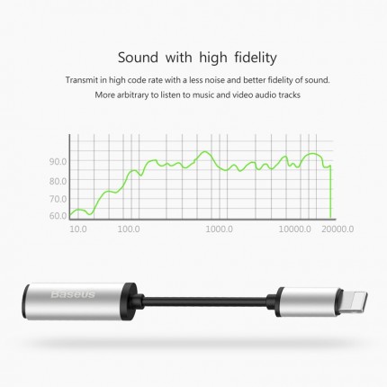 Фото Переходник Baseus Fluency Apple Connector To 3.5mm Adapter Cable (Серебряный / Черный) в магазине vchehle.ua