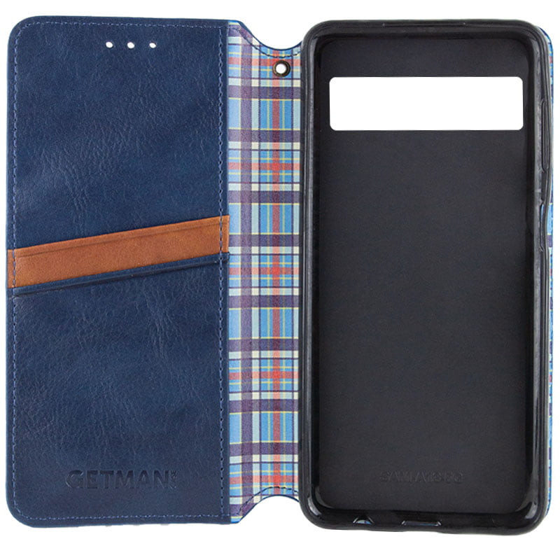 Фото Шкіряний чохол-книжка GETMAN Cubic (PU) на Google Pixel 6 Pro (Синій) в маназині vchehle.ua