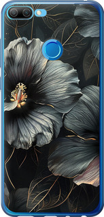 Чохол Чорні квіти на Huawei Honor 9i
