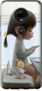 Чехол Милая девочка с зайчиком для Motorola Moto G7 Plus