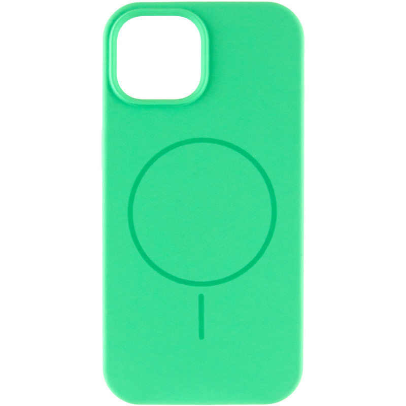 Фото Чехол Silicone Case Full Protective (AA) NO LOGO with Magnetic Safe для Apple iPhone 13 (6.1") (Зеленый / Spearmint) на vchehle.ua