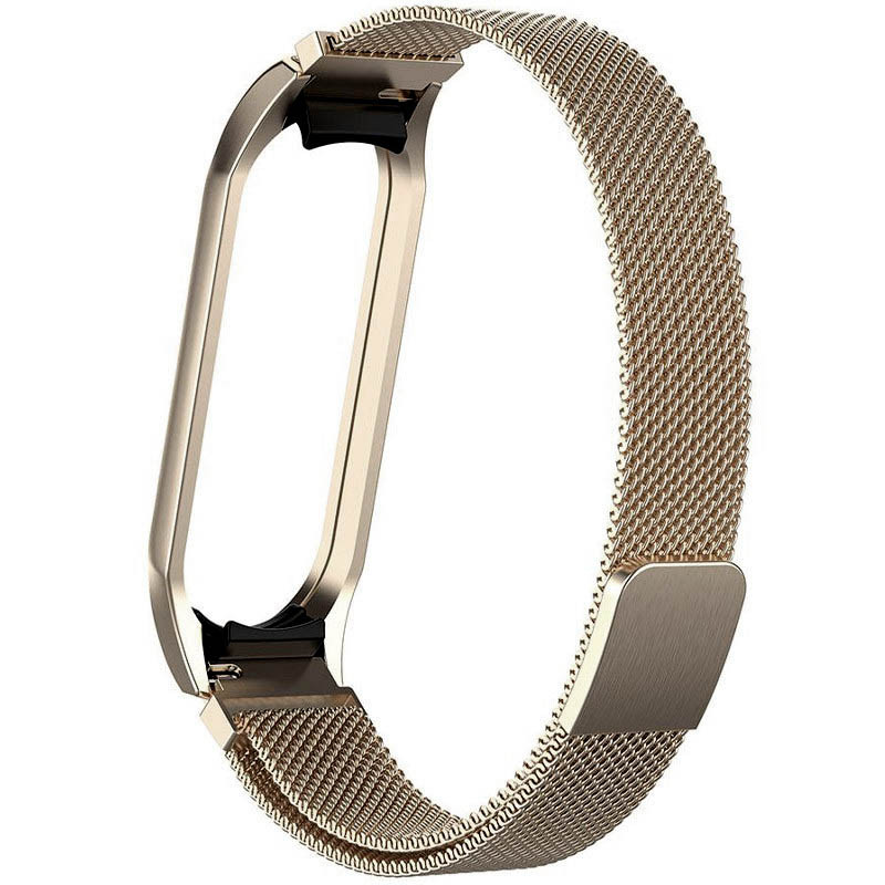 Ремешок Milanese Loop Design для Xiaomi Mi Band 5/6 (Vintage gold)