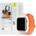 Фото Ремінець BlueO Magnetic Silicone для Apple Watch 42(ser.1-3)/44/45/46/49mm (White / Orange) на vchehle.ua