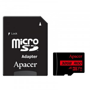 Карта пам'яті Apacer (UHS-1, V10, A1, R100MB/s) microSDHC Class 10 - 32GB (с адаптером)