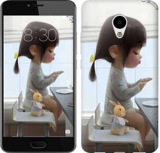 

Чехол Милая девочка с зайчиком для Meizu M3 636649
