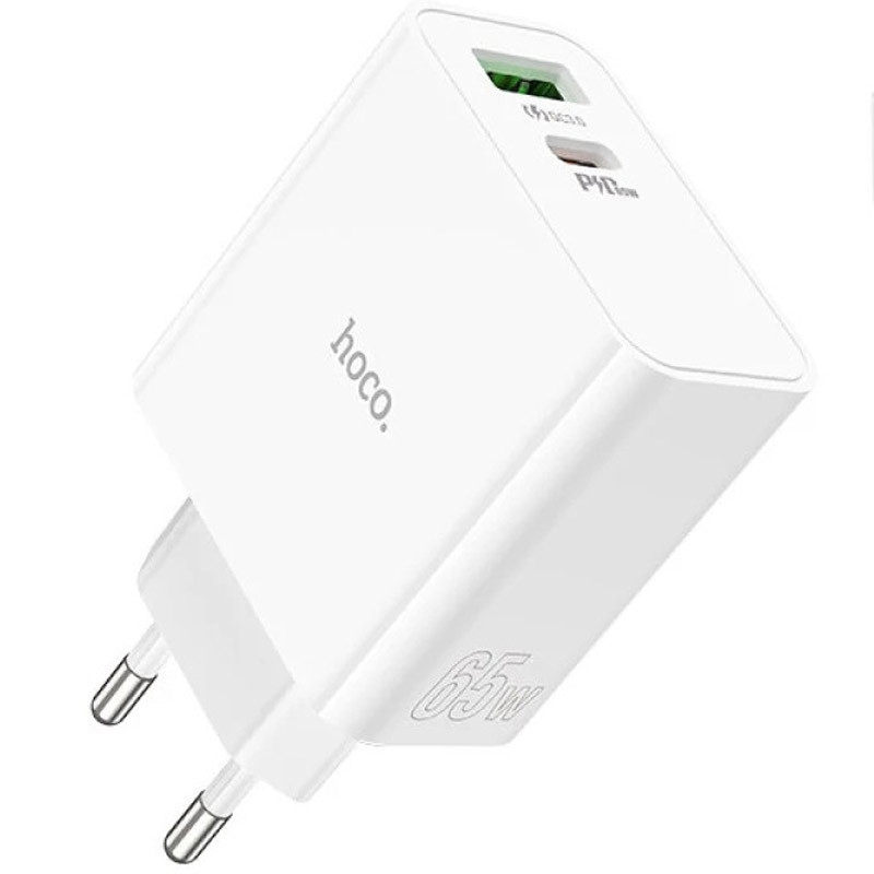 Фото СЗУ Hoco C113A Awesome PD65W (1USB-A/1C) (White) на vchehle.ua
