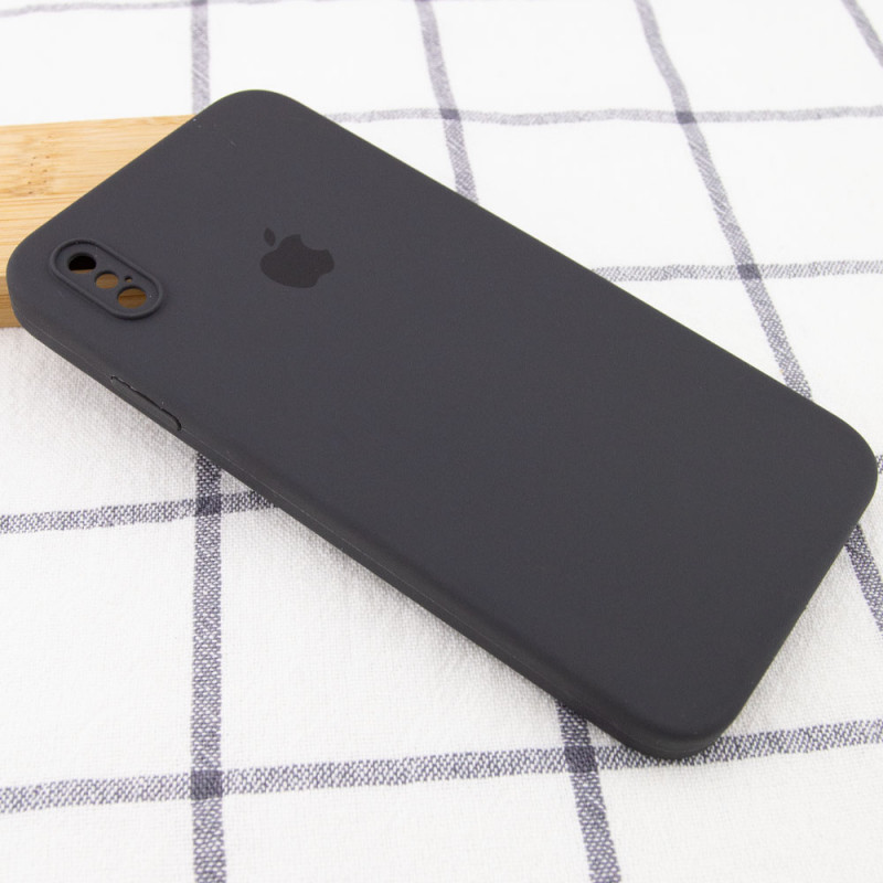 Фото Чохол Silicone Case Square Full Camera Protective (AA) для Apple iPhone X / XS (5.8") (Сірий / Dark Gray) на vchehle.ua