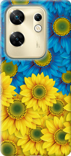 Чехол Жёлто-голубые цветы для Infinix Zero 30 4G