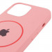 Чехол Silicone Case Full Protective (AA) with Magnetic Safe для Apple iPhone 11 (6.1") (Розовый / Light pink) в магазине vchehle.ua