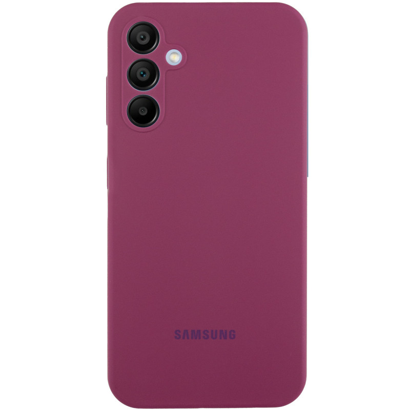 Чохол Silicone Cover Lakshmi Full Camera (AAA) with Logo на Samsung Galaxy A35 (Бордовий / Plum)