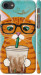Чехол Зеленоглазый кот в очках для iPhone 8