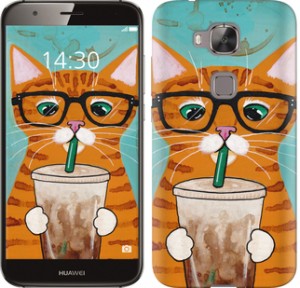 Чохол Зеленоокий кіт в окулярах на Huawei G7 Plus