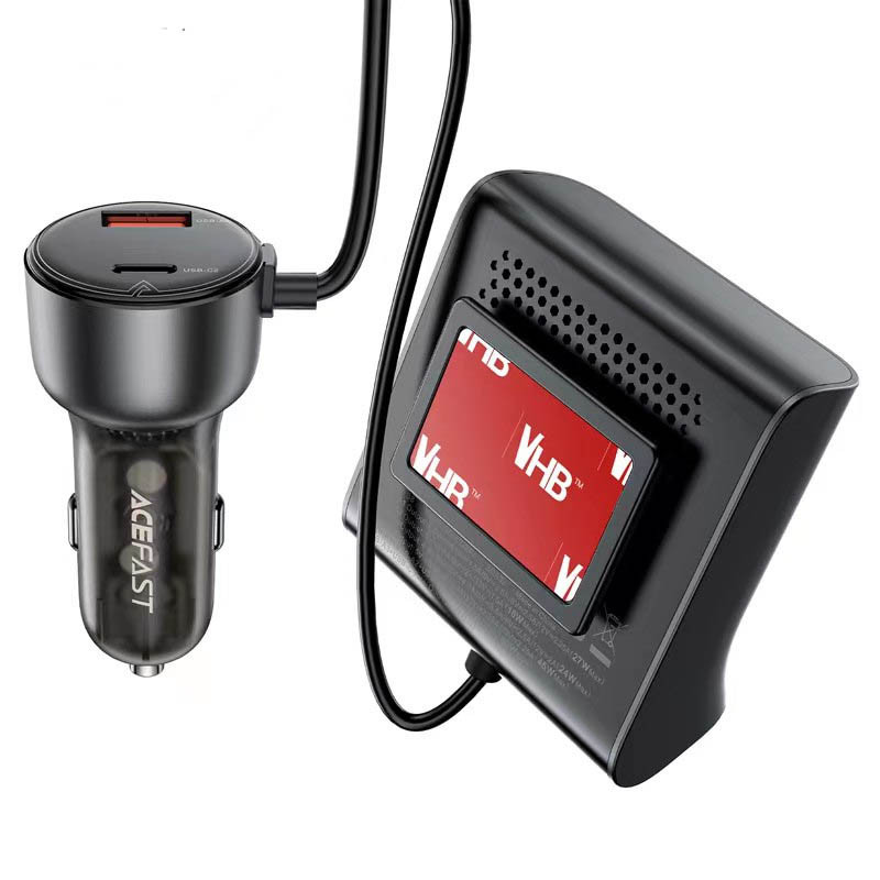 Фото АЗП Acefast B11 Car Charger Splitter with Digital Display 138W (4USB-A/2C) (Black) на vchehle.ua