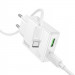 Фото СЗУ Hoco C142A Direct PD20W+QC3.0 (1USB-A/1C) + кабель Type-C to Type-C (White) на vchehle.ua