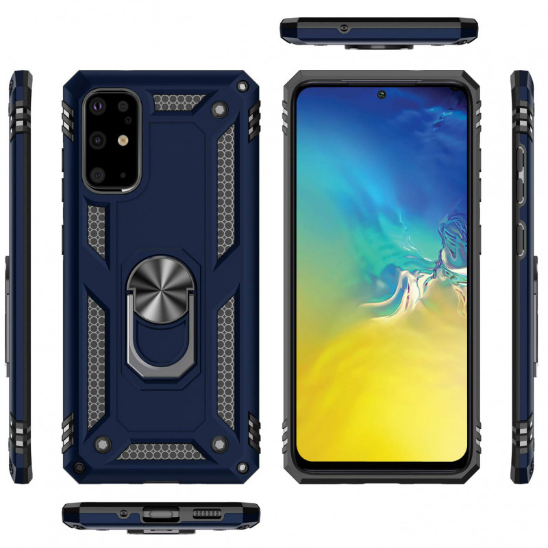 Фото Ударопрочный чехол Serge Ring for Magnet для Samsung Galaxy S20+ (Темно-синий) на vchehle.ua