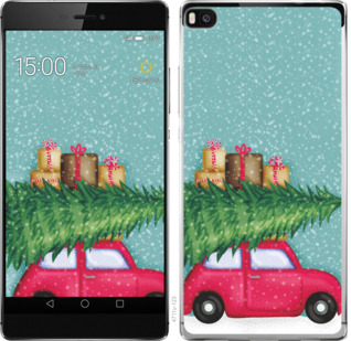 

Чехол Машина с подарками для Huawei Ascend P8 867679
