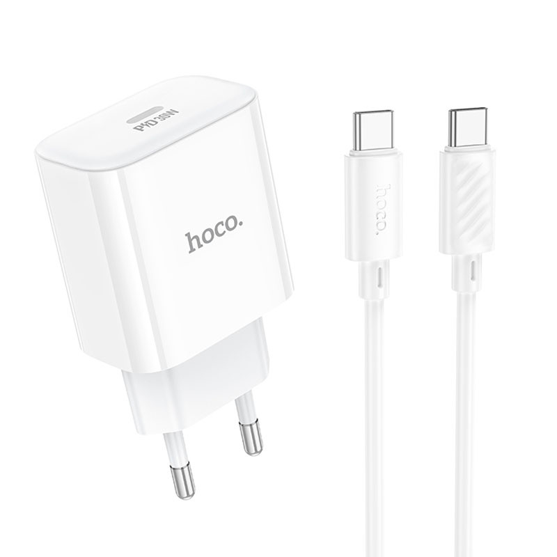 МЗП Hoco C76A Pro Majestic PD30W (1USB-C) + кабель Type-C to Type-C (White)