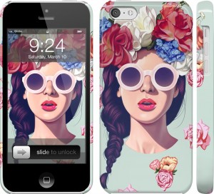 Чехол Девушка с цветами для iPhone 5c