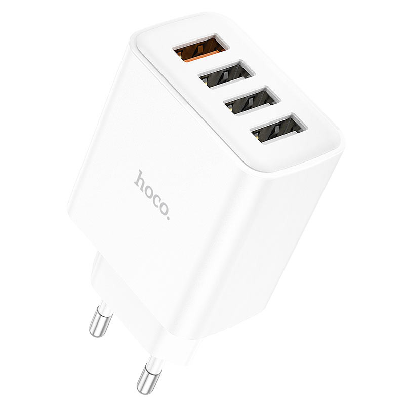 СЗУ Hoco C102A Fuerza QC3.0 (4USB-A) (White)