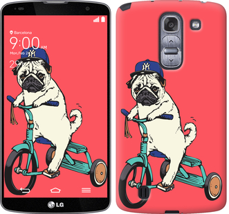 

Чехол Мопс на велосипеде для LG G Pro 2 D838 87685