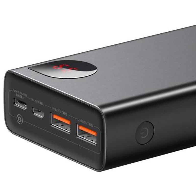 Фото Портативное ЗУ Baseus Adaman Metal Digital Display QC 65W 20000 mAh (PPIMDA-D) (Black) в магазине vchehle.ua