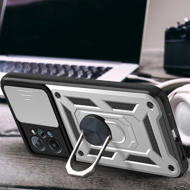 Фото Ударопрочный чехол Camshield Serge Ring для Realme C31 (Серебряный) на vchehle.ua