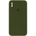 Чохол Silicone Case Square Full Camera Protective (AA) на Apple iPhone XS / X (5.8") (Зелений / Dark Olive)