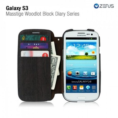 Купить Кожаный чехол Zenus Masstige Woodlot Block Diary Series для Samsung i9300 Galaxy S3 (Черный шоколад / Black choco) на vchehle.ua