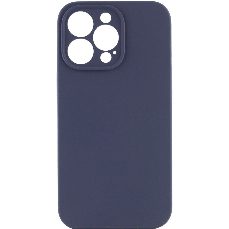 Чехол Silicone Case Full Camera Protective (AA) NO LOGO для Apple iPhone 14 Pro Max (6.7") (Темно-синий / Midnight blue)