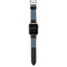 Ремешок джинс+кожа для Apple Watch 38/40mm (Голубой / Черный)