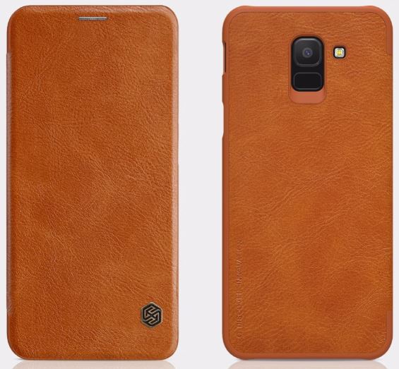 

Шкіряний чохол (книжка) Nillkin Qin Series на Samsung Galaxy J6+ (2018) (J610F) (Коричневий) 663563