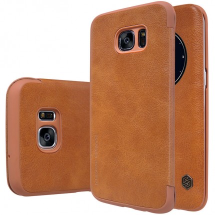 

Шкіряний чохол (книжка) Nillkin Qin Series на Samsung Galaxy S7 Edge G935F (Коричневий з віконцем) 51152