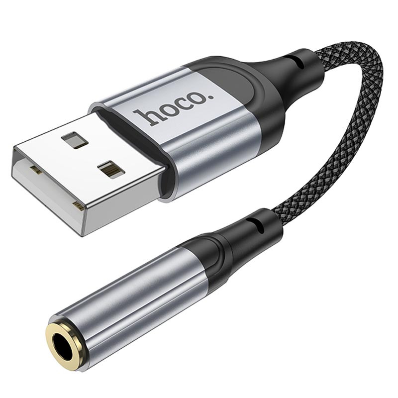 Фото Перехідник Hoco LS36 Fresh USB to 3,5 AUX (Black) на vchehle.ua