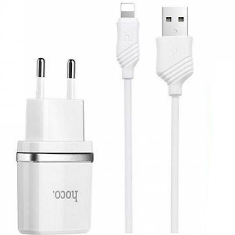 СЗУ Hoco C11 Charger + Cable (Lightning) 1.0A 1USB