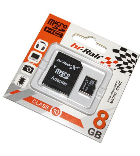 

Карта памяти Hi-Rali microSDHC 8 GB Card Class 10 + SD adapter (Черный) 56405