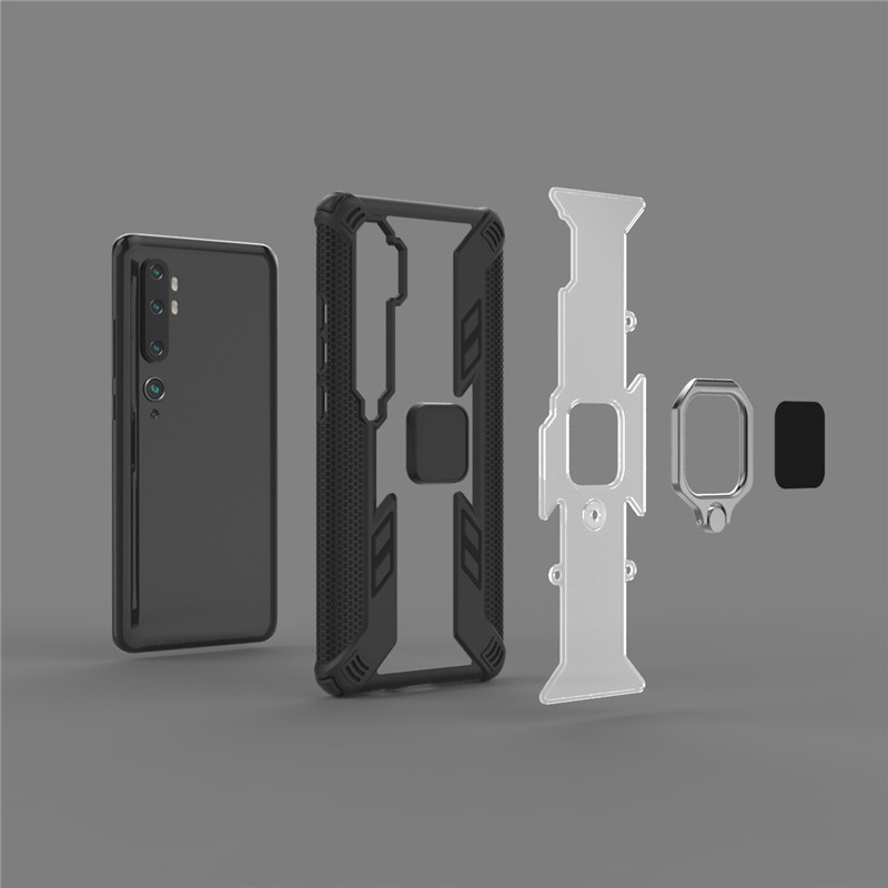 Ударопрочный чехол Combo Ring for Magnet для Xiaomi Mi Note 10 / Note 10 Pro/Mi CC9 Pro (Черный) в магазине vchehle.ua