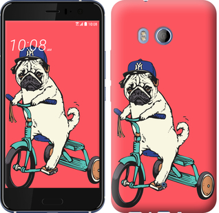 

Чохол Мопс на велосипеді на HTC U11 690364