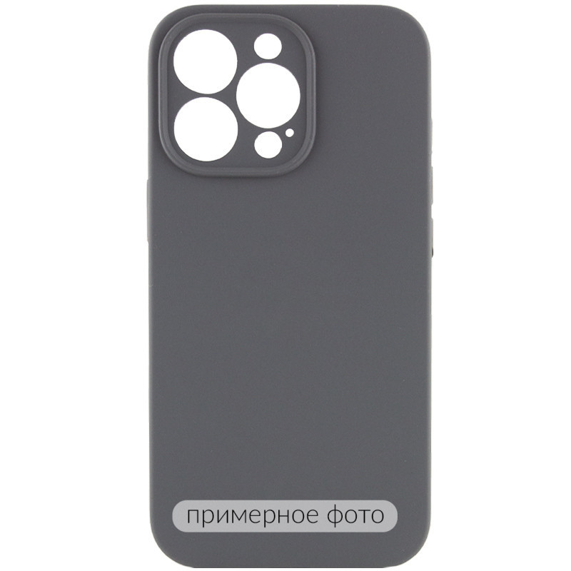Чехол Silicone Case Full Camera Protective (AA) NO LOGO для Apple iPhone 16 (6.1") (Серый / Dark Gray)