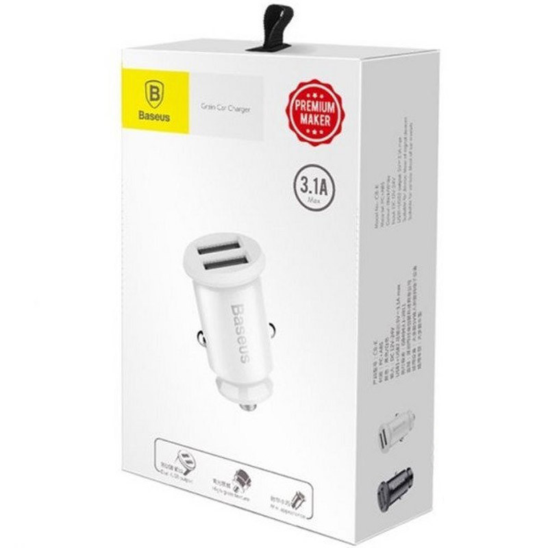 Купить АЗУ Baseus Grain 3.1A (2USB-A) (CCALL-ML) (Белый) на vchehle.ua
