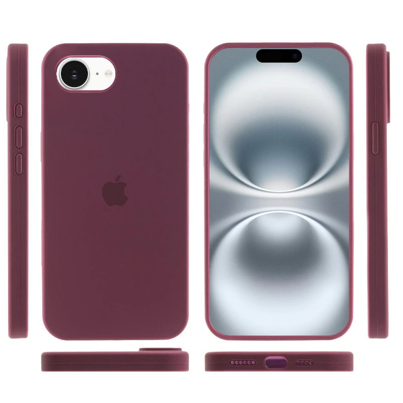 Фото Чехол Silicone Case Full Protective (AA) для Apple iPhone 16e (6.1") (Бордовый / Plum) в магазине vchehle.ua