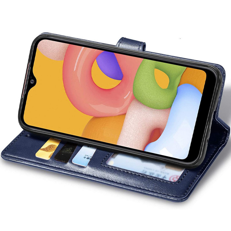 Кожаный чехол-книжка GETMAN Gallant (PU) для Motorola Moto G05 / E15 (Синий) в магазине vchehle.ua