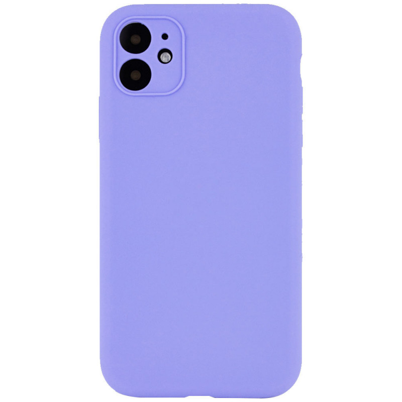 Чехол Silicone Case Full Camera Protective (AA) NO LOGO для Apple iPhone 12 (6.1") (Сиреневый / Dasheen)