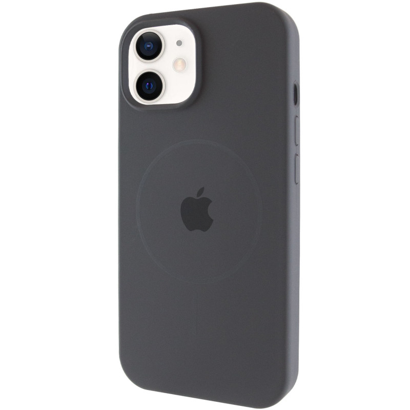 Чехол Silicone Case Full Protective (AA) with Magnetic Safe для Apple iPhone 11 (6.1") (Серый / Dark Gray)