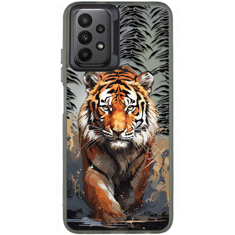 TPU+PC чехол TakiTaki Magic glow для Samsung Galaxy A13 4G (Tiger / Black)