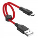 Фото Дата кабель Hoco X21 Plus Silicone MicroUSB Cable (0.25m) (Black / Red) на vchehle.ua