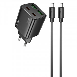 МЗП Hoco N55 Fundador PD20W four-port (2USB-A/2C) + кабель Type-C to Type-C
